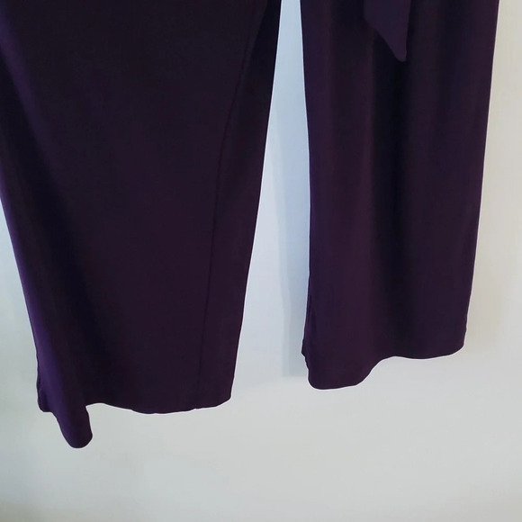 Nikki Poulos Jumpsuit Long Sleeved Pockets Belt Elastic Waist Wine Merlot Small - Picture 4 of 16